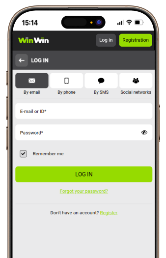 Login form for WinWin account